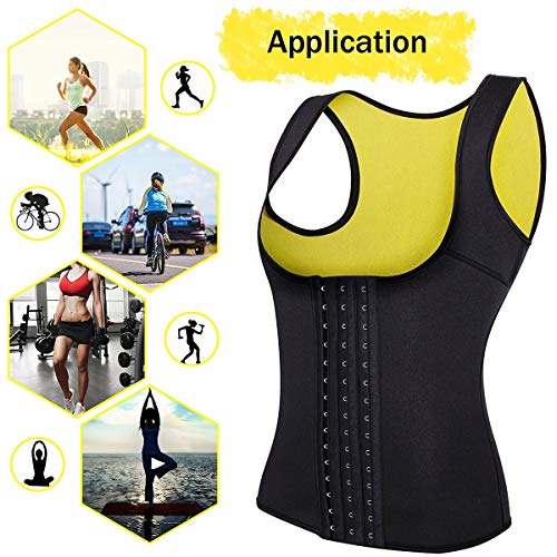 YJEM Chaleco para el Pecho Cuidado del Cuerpo Femenino, Corsé de Neopreno Abdomen, Cortador de Cintura para la Postura de Grado Médico, Entrenador para Adelgazar para Adelgazar Deportivo,Negro,S