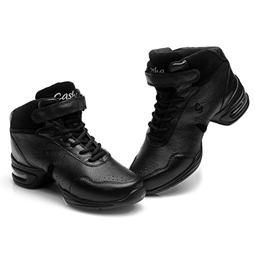 YKXLM Hombres&Mujeres Danza-zapatillas de deporte Zapatos de baile Calzado de Danza/Modernos de la danza del jazz,ESA-B51A,Negro,EU 38