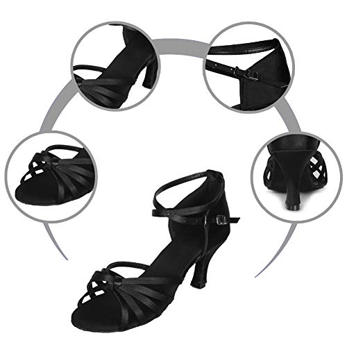 YKXLM Mujeres&Niña Zapatos latinos de baile Zapatillas de baile de salón Salsa Performance Calzado de Danza,ES217-7,Negro color,EU 38.5 YKXLM Mujeres&Niña Zapatos latinos de baile Zapatillas de baile de salón Salsa Performance Calzado de Danza,ES217-7,Negro color,EU 38.5