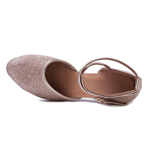 YKXLM Mujeres&Niña Zapatos latinos de baile Zapatillas de baile de salón Salsa Performance Calzado de Danza,ESWXCL-7,Oro color,EU 38 YKXLM Mujeres&Niña Zapatos latinos de baile Zapatillas de baile de salón Salsa Performance Calzado de Danza,ESWXCL-7,Oro color,EU 38
