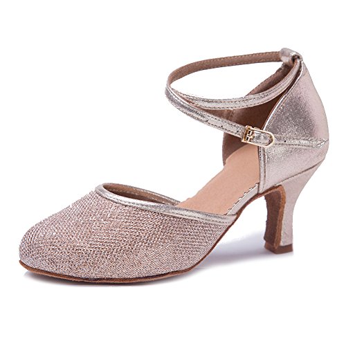 YKXLM Mujeres&Niña Zapatos latinos de baile Zapatillas de baile de salón Salsa Performance Calzado de Danza,ESWXCL-7,Oro color,EU 38 YKXLM Mujeres&Niña Zapatos latinos de baile Zapatillas de baile de salón Salsa Performance Calzado de Danza,ESWXCL-7,Oro color,EU 38