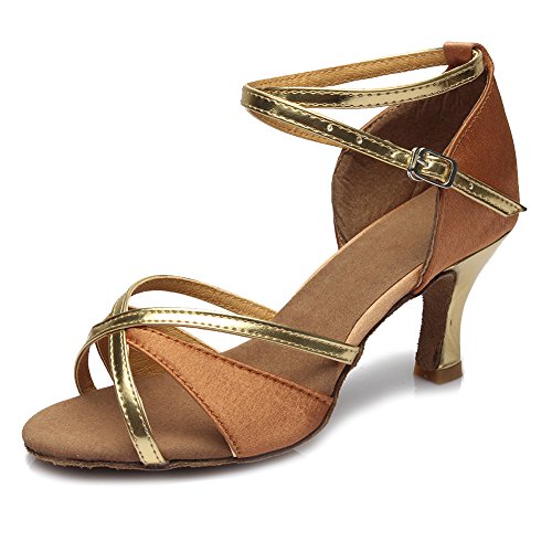 YKXLM Mujeres&Niña Zapatos latinos de baile Zapatillas de baile de salón Salsa Tango Performance Calzado de Danza,ES805-7,Marrón color,EU 36.5 YKXLM Mujeres&Niña Zapatos latinos de baile Zapatillas de baile de salón Salsa Tango Performance Calzado de Danza,ES805-7,Marrón color,EU 36.5