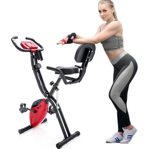 YL-Life - Bicicleta estática magnética plegable con sistema de entrenamiento y bandas elásticas para Cardio Workout Indoor Cycling ZDC-002