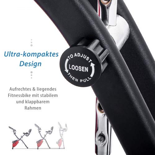 YL-Life - Bicicleta estática magnética plegable con sistema de entrenamiento y bandas elásticas para Cardio Workout Indoor Cycling ZDC-002