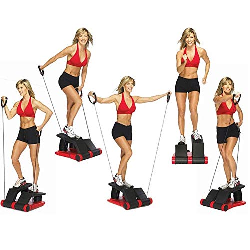 YLAN Air Stepper Climber Ejercicio Fitness Máquina del Muslo Stepper Up-Down Máquina de Step con Cuerdas de Resistencia Fitness en casa Herramientas