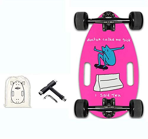 YLLN Monopatines estándar, Mini monopatín Longboard de 7 Capas de Arce Ruso Monopatín Completo de Crucero con asa para Principiantes y Profesionales