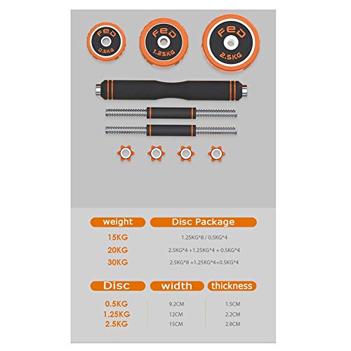 YLM 15 Kg de Carga Ajustable con Mancuernas de Fitness Peso Kit 2 en 1 Familia y Gimnasia Dedicado Dumbbell Set Barra Conjunto Mancuerna Dumbbell, Mancuerna Dama Mancuerna Hombres YLM 15 Kg de Carga Ajustable con Mancuernas de Fitness Peso Kit 2 en 1 Familia y Gimnasia Dedicado Dumbbell Set Barra Conjunto Mancuerna Dumbbell, Mancuerna Dama Mancuerna Hombres