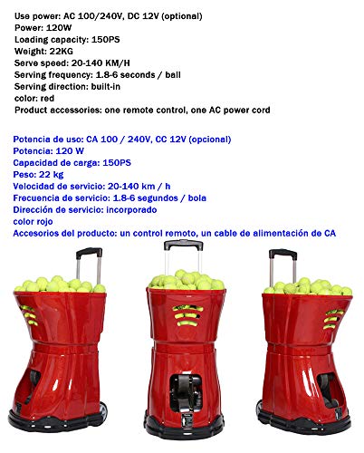 YLOVOW Profesional Máquina De Lanzamiento De Pelotas para Tenis, Máquina De Lanzamiento Automática para Servir con Control Remoto YLOVOW Profesional Máquina De Lanzamiento De Pelotas para Tenis, Máquina De Lanzamiento Automática para Servir con Control Remoto