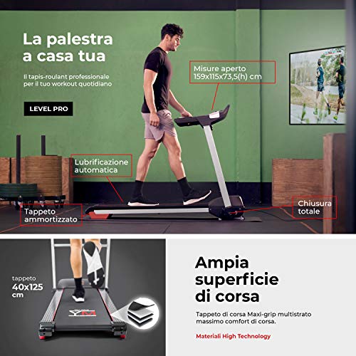 YM Cinta de correr eléctrica plegable de 16 km/h con sensor cardíaco, reproductor de MP3, altavoces de 1500 W y 3,5 HP, pico Bluetooth, aplicación Fitshow, inclinación automática, soporte para tablet YM Cinta de correr eléctrica plegable de 16 km/h con sensor cardíaco, reproductor de MP3, altavoces de 1500 W y 3,5 HP, pico Bluetooth, aplicación Fitshow, inclinación automática, soporte para tablet