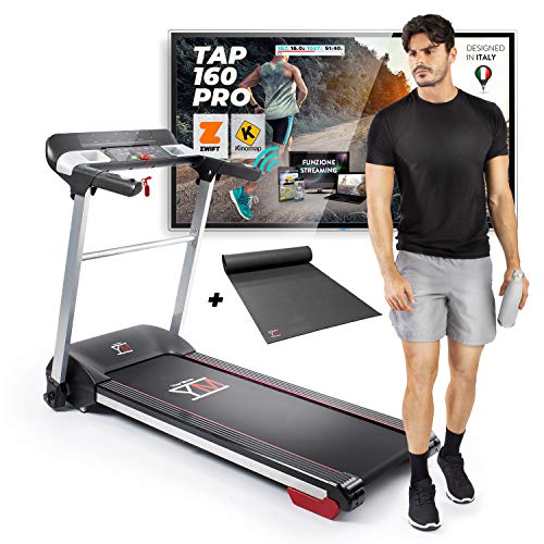 YM Cinta de correr eléctrica plegable de 16 km/h con sensor cardíaco, reproductor de MP3, altavoces de 1500 W y 3,5 HP, pico Bluetooth, aplicación Fitshow, inclinación automática, soporte para tablet YM Cinta de correr eléctrica plegable de 16 km/h con sensor cardíaco, reproductor de MP3, altavoces de 1500 W y 3,5 HP, pico Bluetooth, aplicación Fitshow, inclinación automática, soporte para tablet