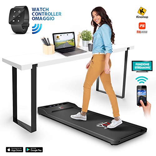 YM - Cinta de correr eléctrica Walking Pad escritorio App Kinomap y Fitshow, reloj mando a distancia Watch Controller, profesional Slim plano Bluetooth para casa y oficina 1,5 HP (pico 2,5 HP) YM - Cinta de correr eléctrica Walking Pad escritorio App Kinomap y Fitshow, reloj mando a distancia Watch Controller, profesional Slim plano Bluetooth para casa y oficina 1,5 HP (pico 2,5 HP)