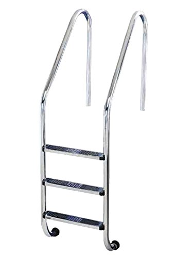YMBERSA Escalera Piscina estándar 5 Peldaños Antideslizantes. Acero Inoxidable AISI 304 con Anclajes con Toma de Tierra. Regalo Limpiador de Acero YMBERSA Escalera Piscina estándar 5 Peldaños Antideslizantes. Acero Inoxidable AISI 304 con Anclajes con Toma de Tierra. Regalo Limpiador de Acero