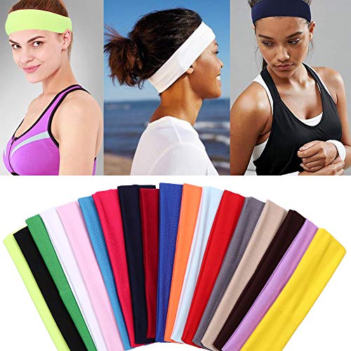 YMHPRIDE 18 piezas diadema de yoga deportivo banda elástica banda para el cabello para niñas damas YMHPRIDE 18 piezas diadema de yoga deportivo banda elástica banda para el cabello para niñas damas
