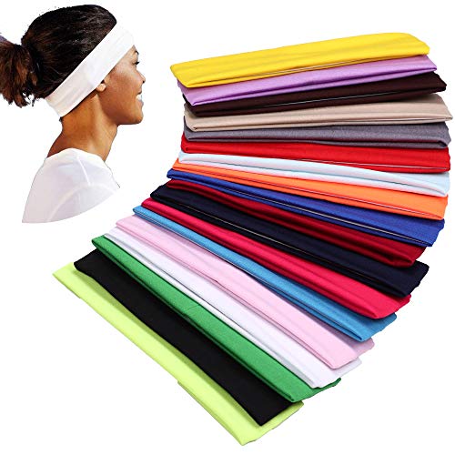 YMHPRIDE 18 piezas diadema de yoga deportivo banda elástica banda para el cabello para niñas damas YMHPRIDE 18 piezas diadema de yoga deportivo banda elástica banda para el cabello para niñas damas