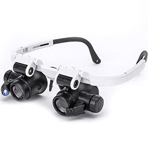 YMN Lupas Casco Tipo Lupa con LED Doble lámpara Ojo de reparación del Reloj del joyero para la reparación del Reloj del joyero del Reloj YMN Lupas Casco Tipo Lupa con LED Doble lámpara Ojo de reparación del Reloj del joyero para la reparación del Reloj del joyero del Reloj