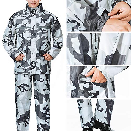 Ynport Crefreak Chaqueta Impermeable para Hombre o Mujer con Capucha, diseño camuflado de