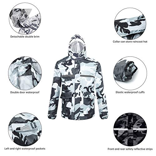 Ynport Crefreak Chaqueta Impermeable para Hombre o Mujer con Capucha, diseño camuflado de Ynport Crefreak Chaqueta Impermeable para Hombre o Mujer con Capucha, diseño camuflado de
