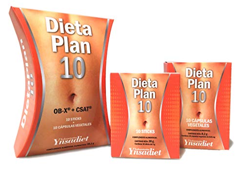 Ynsadiet - Dieta Plan 10 OB-X + CSAT, 10 cápsulas vegetales y 10 palitos Ynsadiet - Dieta Plan 10 OB-X + CSAT, 10 cápsulas vegetales y 10 palitos