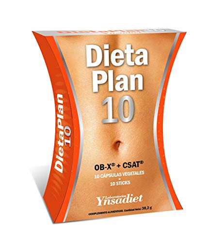 Ynsadiet - Dieta Plan 10 OB-X + CSAT, 10 cápsulas vegetales y 10 palitos