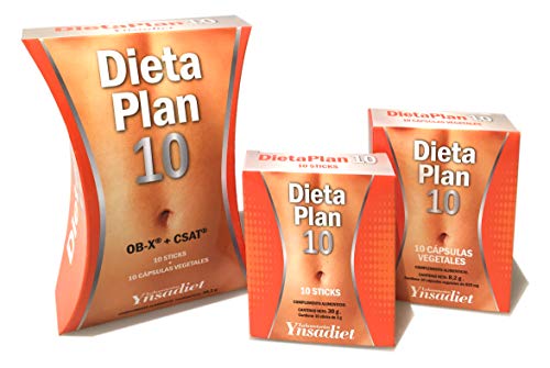 Ynsadiet - Dieta Plan 10 OB-X + CSAT, 10 cápsulas vegetales y 10 palitos