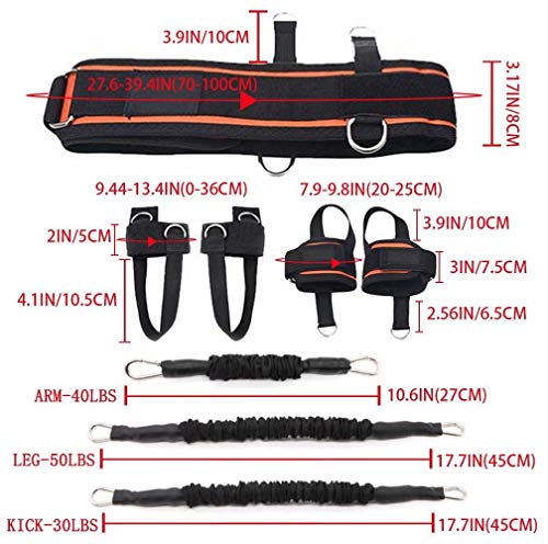 YNXing Fuerza de Las piernas y Sistema de Correas de Entrenamiento de la Agilidad Cuerda de Entrenamiento de la Fuerza para el Fútbol Baloncesto Taekwondo Yoga Equipos de Boxeo (Negro 250lb) YNXing Fuerza de Las piernas y Sistema de Correas de Entrenamiento de la Agilidad Cuerda de Entrenamiento de la Fuerza para el Fútbol Baloncesto Taekwondo Yoga Equipos de Boxeo (Negro 250lb)