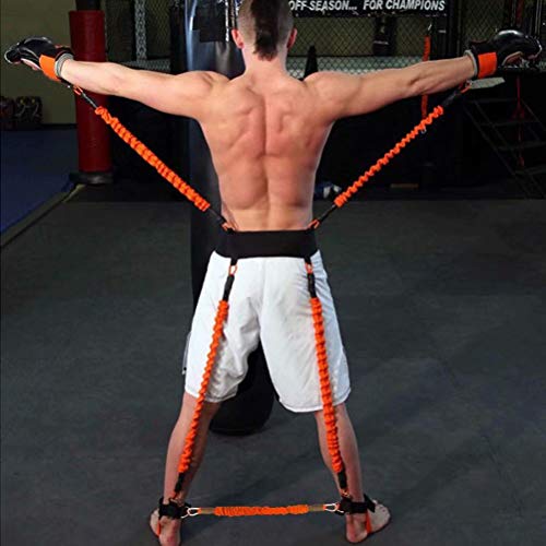 YNXing Fuerza de Las piernas y Sistema de Correas de Entrenamiento de la Agilidad Cuerda de Entrenamiento de la Fuerza para el Fútbol Baloncesto Taekwondo Yoga Equipos de Boxeo (Naranja 250lb)