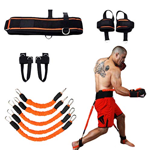 YNXing Fuerza de Las piernas y Sistema de Correas de Entrenamiento de la Agilidad Cuerda de Entrenamiento de la Fuerza para el Fútbol Baloncesto Taekwondo Yoga Equipos de Boxeo (Naranja 250lb)