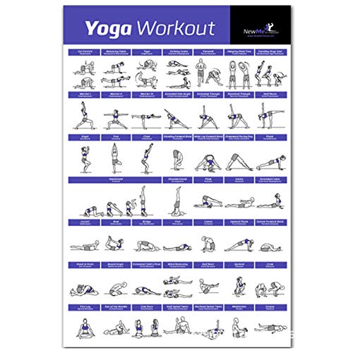 Yoga Acción Postura Práctica Diagrama de enseñanza Asanas Pose Ashtanga Serie primaria Póster Gráfico Sala de yoga Arte de la pared Decoración Fitness Arte Pintura Decoración (40x60cm)