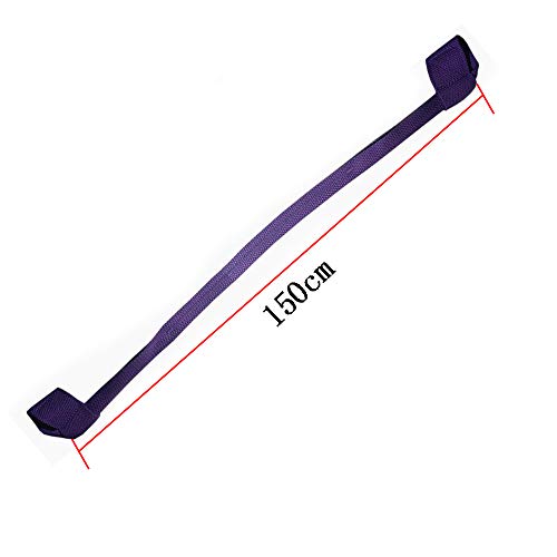 Yoga Cinturon, Yoga Correa, 2 Piezas 150cm x 3.8cm Yoga Mat Sling Ajustable para Accesorios de Estera de Yoga (Negro, Morado)