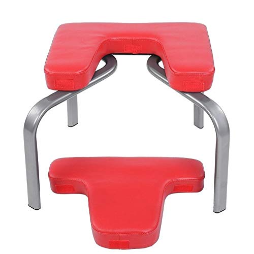 Yoga de la silla del pino 44x43x36.5cm yoga de la silla Ultraligero yoga de la silla del pino heces Inversion Banco Headstander aptitud Kit Rojo Parada de cabeza yoga de la silla de heces MUMUWUE