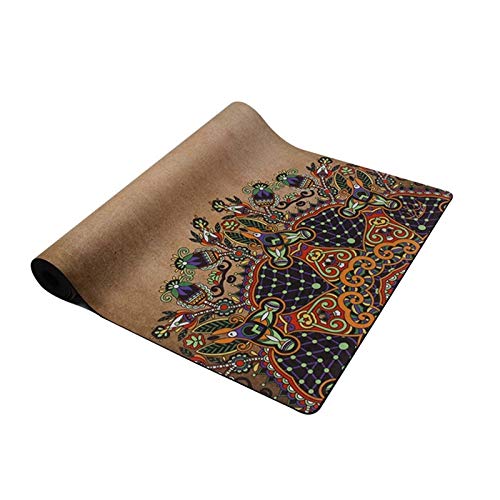 Yoga Mat Dark Printing Yoga Fitness Mat Suede Rubber Non-Slip Health Yoga Flower Mat Factory Outlet Practice Mat with