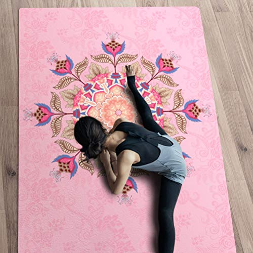 YOGA MAT impresión de Gran de Hot Yoga Pilates Ejercicio Antideslizante Incluye Bolsa de Transporte con Correa de 8 mm de Espesor