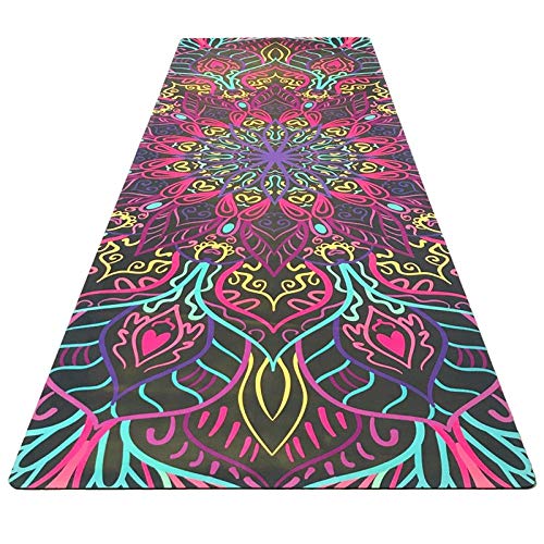 Yoga Mat Nice Printing Yoga Fitness Mat Suede Rubber Non-Slip Health Yoga Flower Mat Factory Outlet Practice Mat with