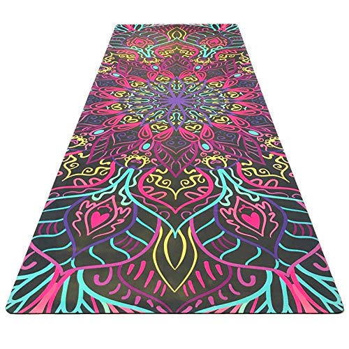 Yoga Mat Nice Printing Yoga Fitness Mat Suede Rubber Non-Slip Health Yoga Flower Mat Factory Outlet Practice Mat with Design