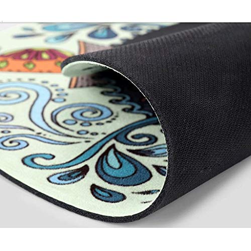 Yoga Mats Fitness - Manta de meditación (3 mm, redonda, antideslizante, goma natural, gruesa), diseño impreso