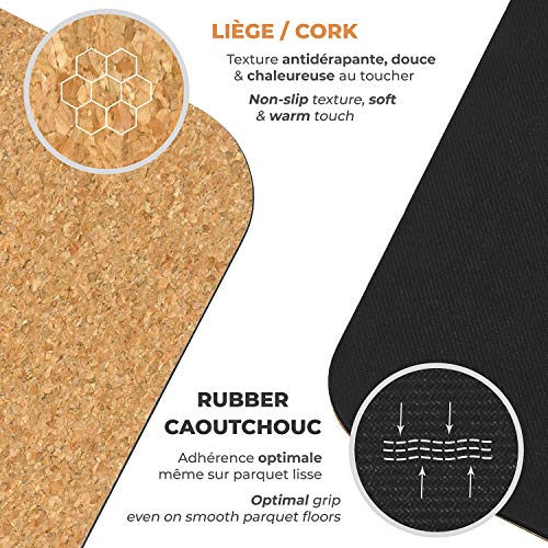 YOGATERRAE Esterilla de Yoga de Corcho Natural y Caucho Natural Antideslizante Gruesa, Sistema de Alineación Original, Dimensiones Óptimas 183×66×0,5cm + Correa de Transporte y Estiramientos YOGATERRAE Esterilla de Yoga de Corcho Natural y Caucho Natural Antideslizante Gruesa, Sistema de Alineación Original, Dimensiones Óptimas 183×66×0,5cm + Correa de Transporte y Estiramientos