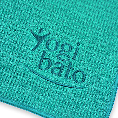 Yogibato Toalla de Yoga – Antideslizante y de Secado rápido – Toalla para Pilates Antideslizante – Toalla Antideslizante para Bikram y Hot Yoga – [183 x 61 cm] - Turquesa
