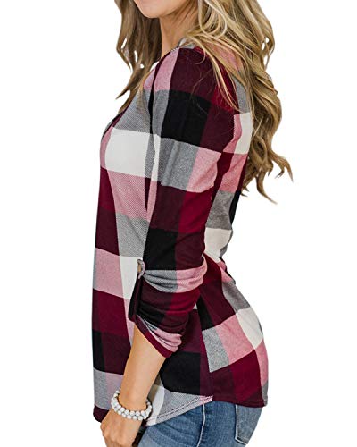 YOINS Blusa Mujer Manga Larga Camiseta Cuello V Camisa Elegante Túnica Casual SueltoTops Otoño Invierno Rosa M YOINS Blusa Mujer Manga Larga Camiseta Cuello V Camisa Elegante Túnica Casual SueltoTops Otoño Invierno Rosa M