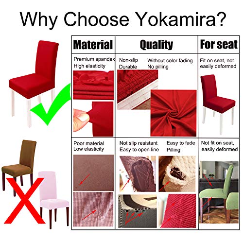 yokamira Fundas para Sillas Pack de 4, Fundas de Silla de Comedor Elasticas Respaldo Alto, Cubiertas para Sillas Asiento Extraíbles y Lavables, para Modernas Boda, Hogar, Restaurante, Gris