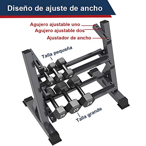 YOLEO Mancuernas Estante Soporte Equipamiento Soporte para Mancuernas de 3 nivelesDeportivo de Interior Fitness en casa para Hombres Equipo de Gimnasio Soporte de Rack Solo Vende estanterías