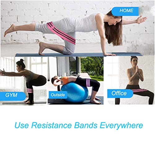 Yolistar Bandas Elasticas Fitness 3 PCS, 1 Gluteos Banda de Resistencia y Cintas Elasticas Fitness con 2 Niveles de Resistencia, para Yoga, Pilates, Estiramientos, Entrenamiento de Fuerz