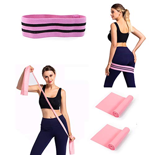 Yolistar Bandas Elasticas Fitness 3 PCS, 1 Gluteos Banda de Resistencia y Cintas Elasticas Fitness con 2 Niveles de Resistencia, para Yoga, Pilates, Estiramientos, Entrenamiento de Fuerz