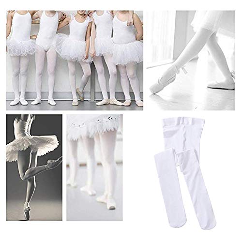 Yoniy Medias de baile y medias de danza clásicas para niña y mujer en blanco Bianco XL