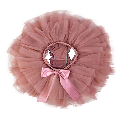 YONKINY Tulle Ballet Tutu Corta para Niñas+Venda Falda Capas Tul De Volantes Princesa para Danza Fiesta Boda Cumpleaños Fotografía (Rosa Oscuro, Talla L para 1-2 años)