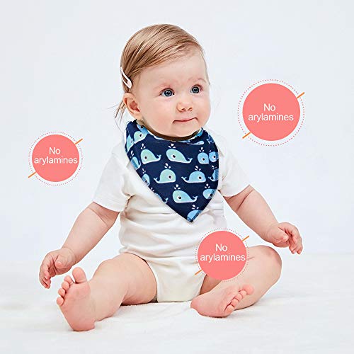 Yoofoss Baberos Bandana Bebé, Baberos Absorbente y Suave de Algodón Orgánico Baberos Bebé Recien Nacidos y Niños Entre 1-3 Años (Muchachos)