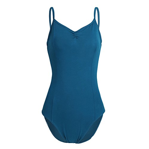 YOOJIA Maillot de Ballet Danza Señora Leotardo Básico de Gimnasia Rítmica Chica Bodys Patinaje Dancewear Adulto Azul XS