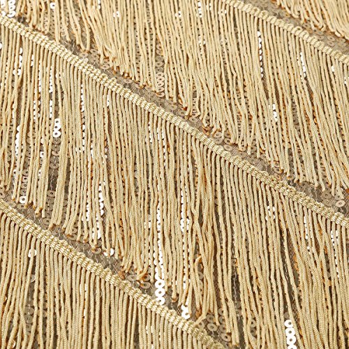 YOOJIA Vestido de Baile de Salón para Mujer Chica Vestido con Flecos Lentejuelas Traje Baile Latino Danza Salsa Actuación Dorado Talla Única YOOJIA Vestido de Baile de Salón para Mujer Chica Vestido con Flecos Lentejuelas Traje Baile Latino Danza Salsa Actuación Dorado Talla Única