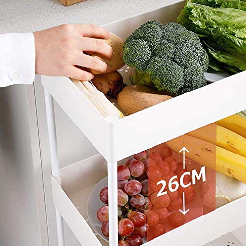 YOOKEA Carro de Almacenamiento de 4 Niveles con Ruedas, Estanteria de Almacenamiento Mejorado para Baño, Cocina, Oficina, Dormitorio, Blanco YOOKEA Carro de Almacenamiento de 4 Niveles con Ruedas, Estanteria de Almacenamiento Mejorado para Baño, Cocina, Oficina, Dormitorio, Blanco