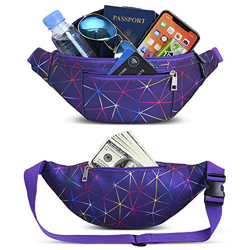 Yooluan Riñonera Mujer Moda Riñonera Deportiva Viaje Bolso de Cintura Niñas Multifuncional Bolsillos Riñoneras Running Cinturón Impermeable Bandolera de Marcha Fanny Pack