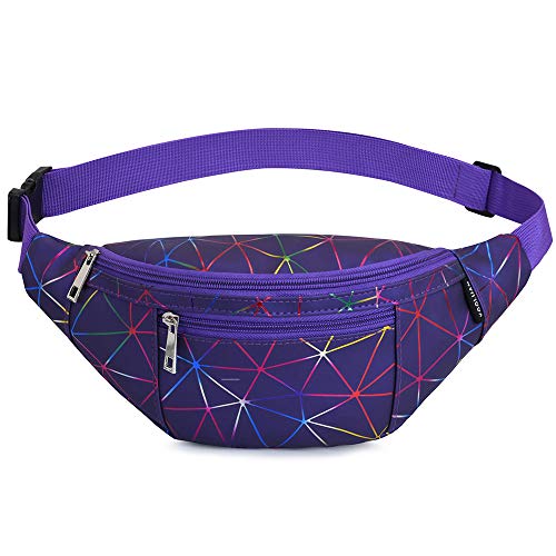 Yooluan Riñonera Mujer Moda Riñonera Deportiva Viaje Bolso de Cintura Niñas Multifuncional Bolsillos Riñoneras Running Cinturón Impermeable Bandolera de Marcha Fanny Pack